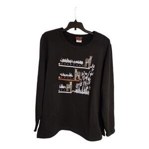 P.G.B. Vintage Sweatshirt Embellished Embroidered Zebras Studs Women's Medium